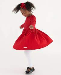 Red Knit Long Sleeve Twirl Dress