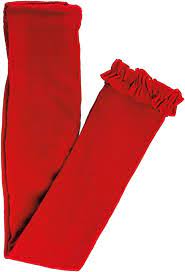 Red Ruffle Footless Tights