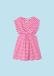 Fuschia Stripe Cut Out Knit Dress