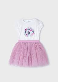 Mauve Tulle Skirt + Floral Shirt