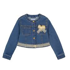 Denim Jacket w/ Lace Detail