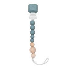 Colour Pop Silicone & Wood Pacifier Clip