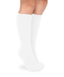 White Knee High Socks-Nylon
