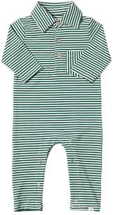 Kingston-Green/White Stripe Romper