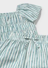 Stripe Smocked Top + Crop Pant