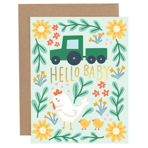 Pippi Post - Hello Baby Chicken Baby Greeting Card