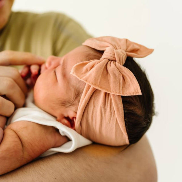 Baby Bling Bows - Baby Bling® The Original Knot soft nylon headband: Ivory
