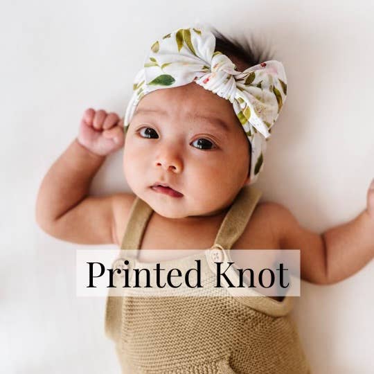 Baby Bling Bows - Baby Bling® Printed Knot soft nylon headband: Paperwhites