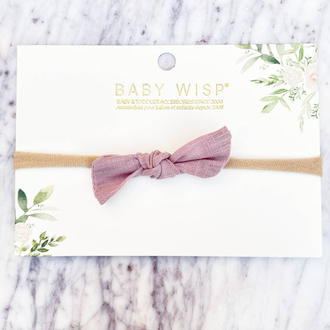 Baby Wisp - Baby Headband Cute Little Megan Tie Knot Bow: Mauve