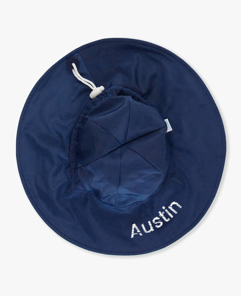 RuffleButts + RuggedButts - Kids Navy Sun Protective Hat: 6-12m
