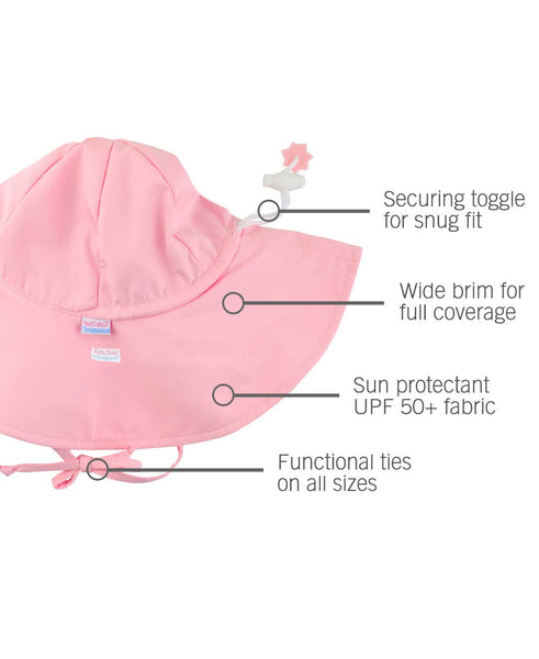 RuffleButts + RuggedButts - Kids Pink Sun Protective Hat: 12-24m