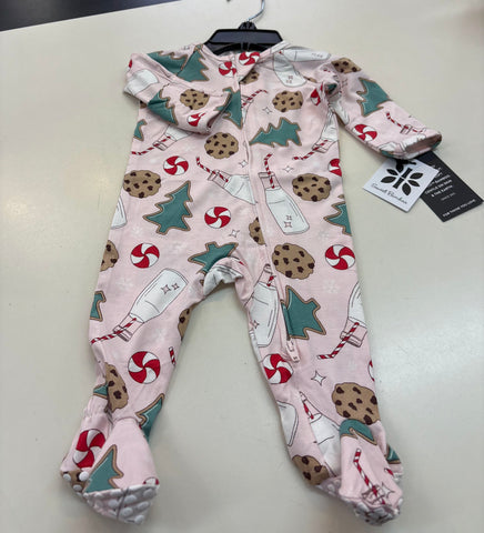 Pink Santa's Cookies Footie