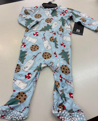 Blue Santa's Cookies Footie