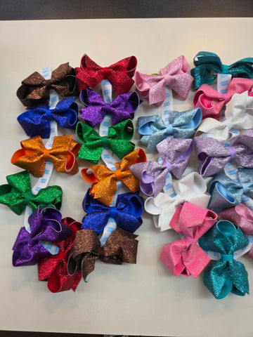 Glitter Overlay Medium Bows-Assorted