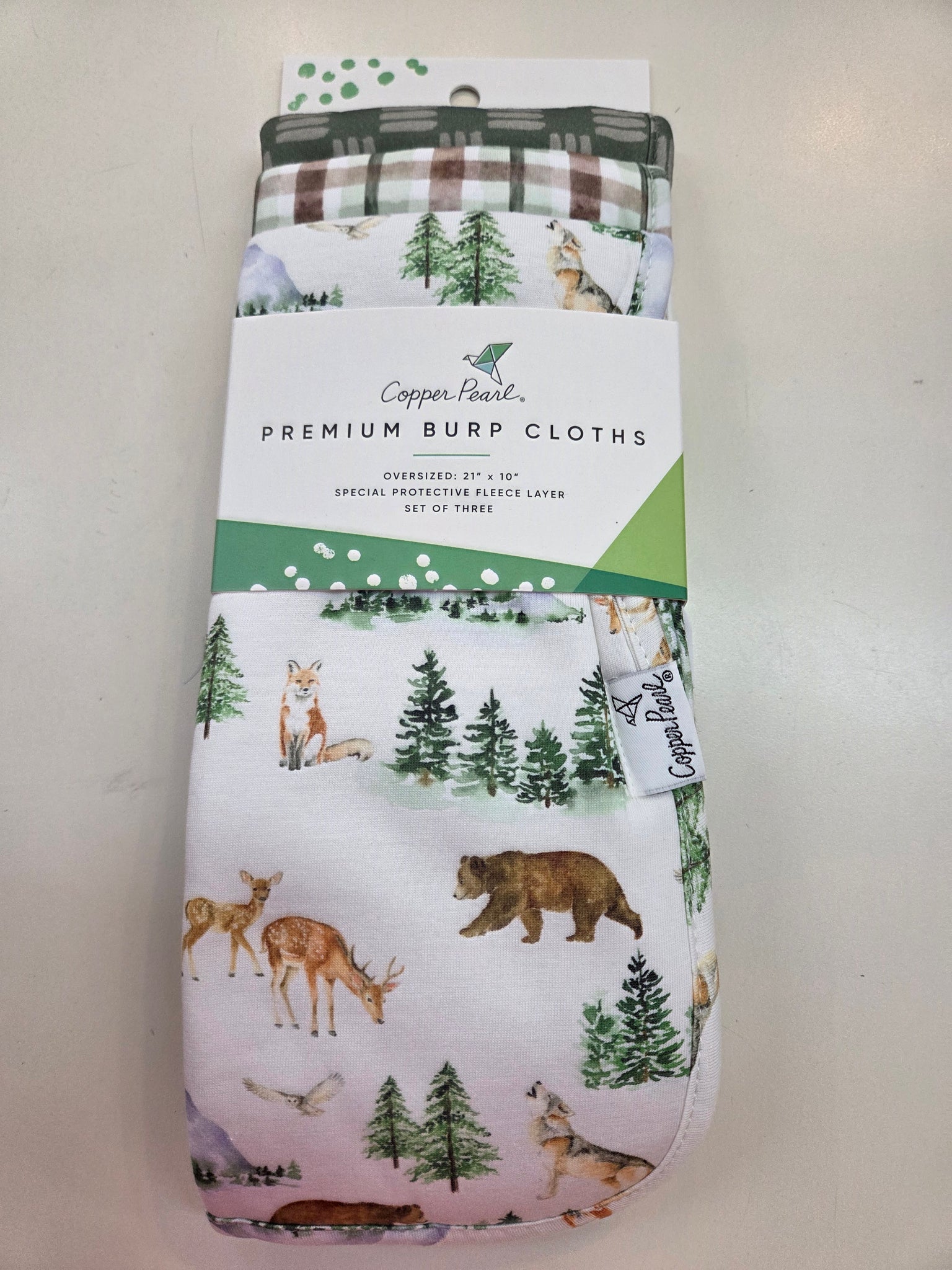 Copper Pearl Grayson Burp Cloth Set