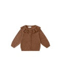 Heathered Cedar Ruffle Collar Cardigan
