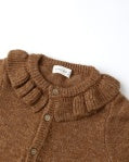 Heathered Cedar Ruffle Collar Cardigan