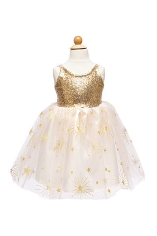 Golden Glam Party Dress, 3/4 year