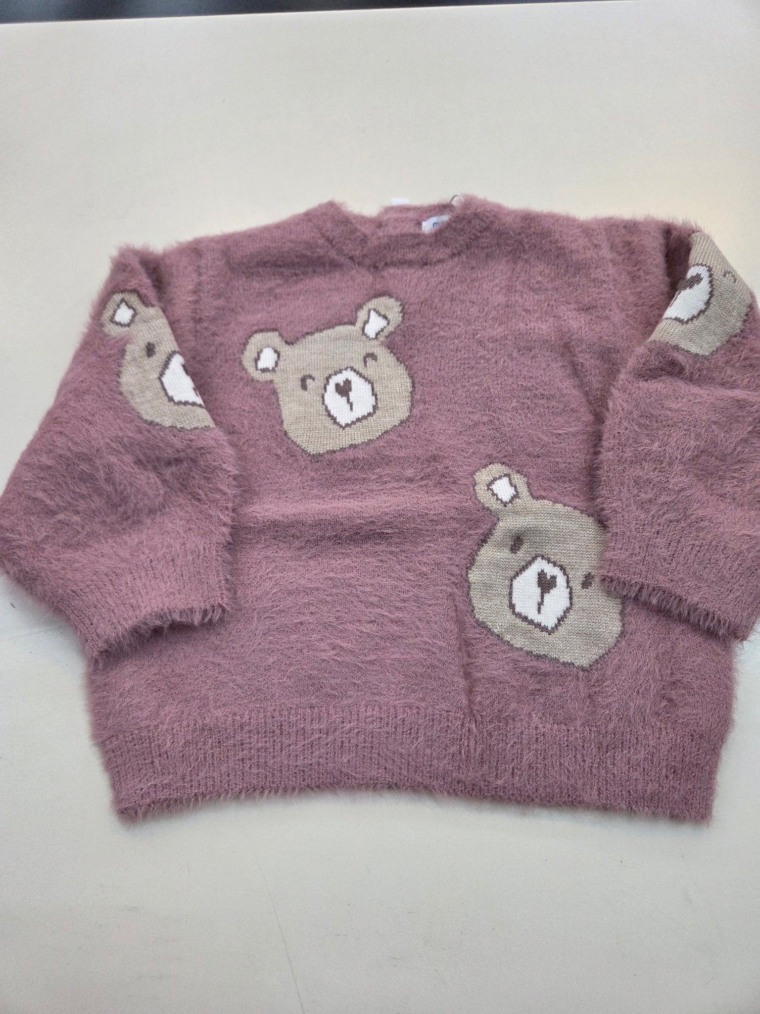Orchid Teddy Bear Face Sweater