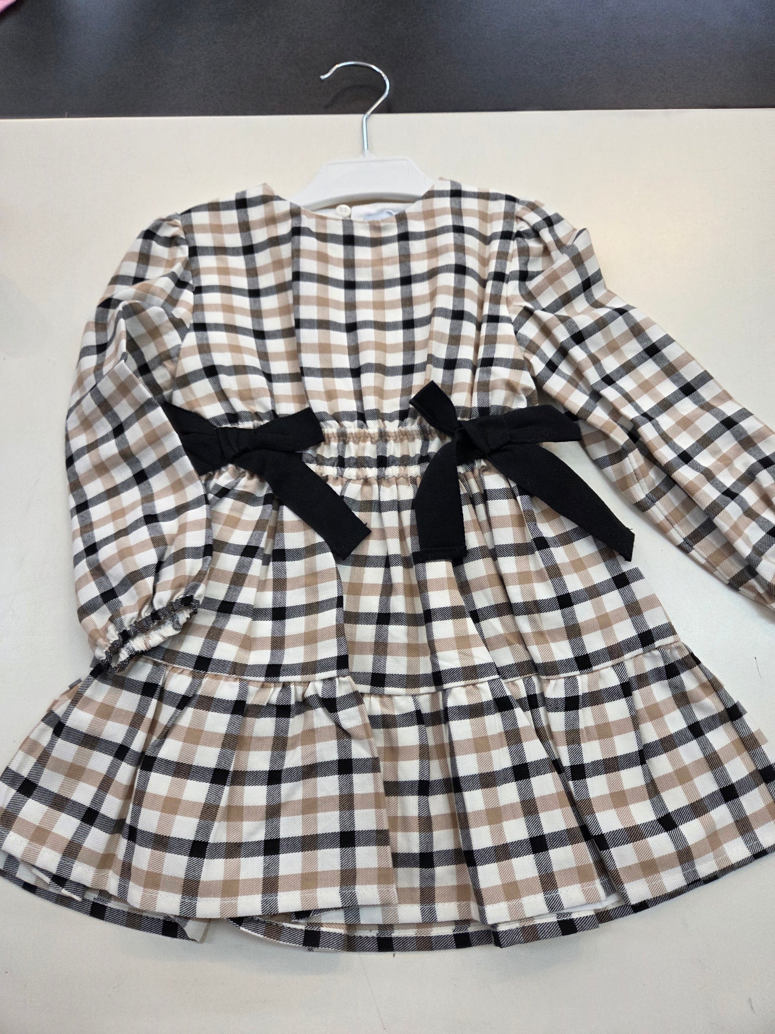Plaid Bow Detail Dress