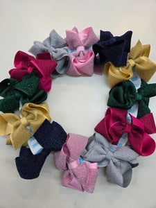 King Sparkle/Grosgrain Overlay Bow