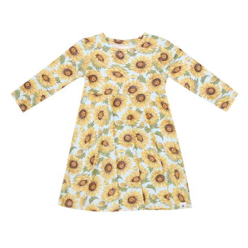 Sammy's Sunflower Swirly Girl Dress – Mother Goosebumps Sammy's Sunflower Swirly Girl Dress – Mother Goosebumps