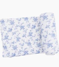 Baby Blue Vines Floral Swaddle Blanket