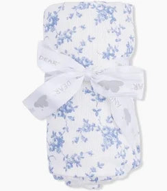 Baby Blue Vines Floral Swaddle Blanket
