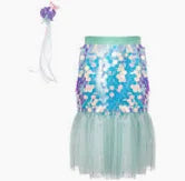 Bling Bling Mermaid Skirt & Hair Clip