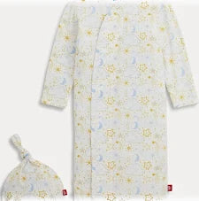 Blue Star Signs Gown + Hat Set-0/3 month