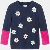 Throwback Flowers Fluffy Sleeves Sweater