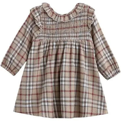Chestnut Plaid Smocked Dress