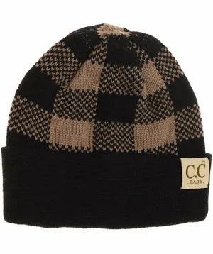 Baby Buffalo Plaid Cuff Beanie