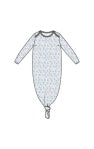 Romi Blue Floral Knotted Gown-o/3 month