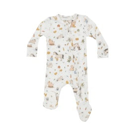 Farm Babies Modal Ribbed 2-Way Zipper Footie