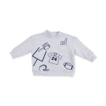 Football Sweatshirt + Navy Solid Pants Set