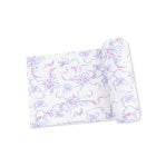 Ribbon Floral Fling Ribbed Knit Swaddle Blanket