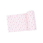 Strawberry Swiss Dot Swaddle Blanket