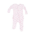 Strawberry Swiss Dot 2-way Zipper Ruffle Back Footie