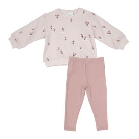 Pretty Pink Floral Puffy Sweatshirt + Legging