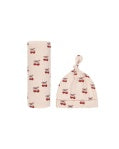 Mon Amour-Balloon Hearts Bamboo Swaddle + Hat