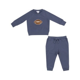 Footballs-Blue French Terry Sweatshirt + Jogger Pants