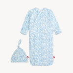 Blue Herds of a Feather Magnetic Me Gown + Hat Set-Newborn