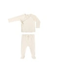 Natural Wrap Top + Footed Pant + Hat Set