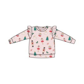 Sugar Plum Fairy Christmas Cookie Ruffle Sweatshirt