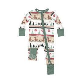 Reindeer Fair Isle 2 way Zipper Romper