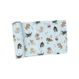 Puppy Alphabet Swaddle Blanket-Bamboo-pink or blue