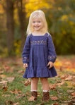 Navy Embroidered Dress