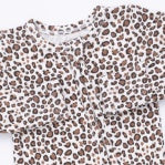 Leopard Ruffle Rib Modal Zip Footie