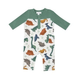 Dino Rocks Romper w/Constrast Sleeve